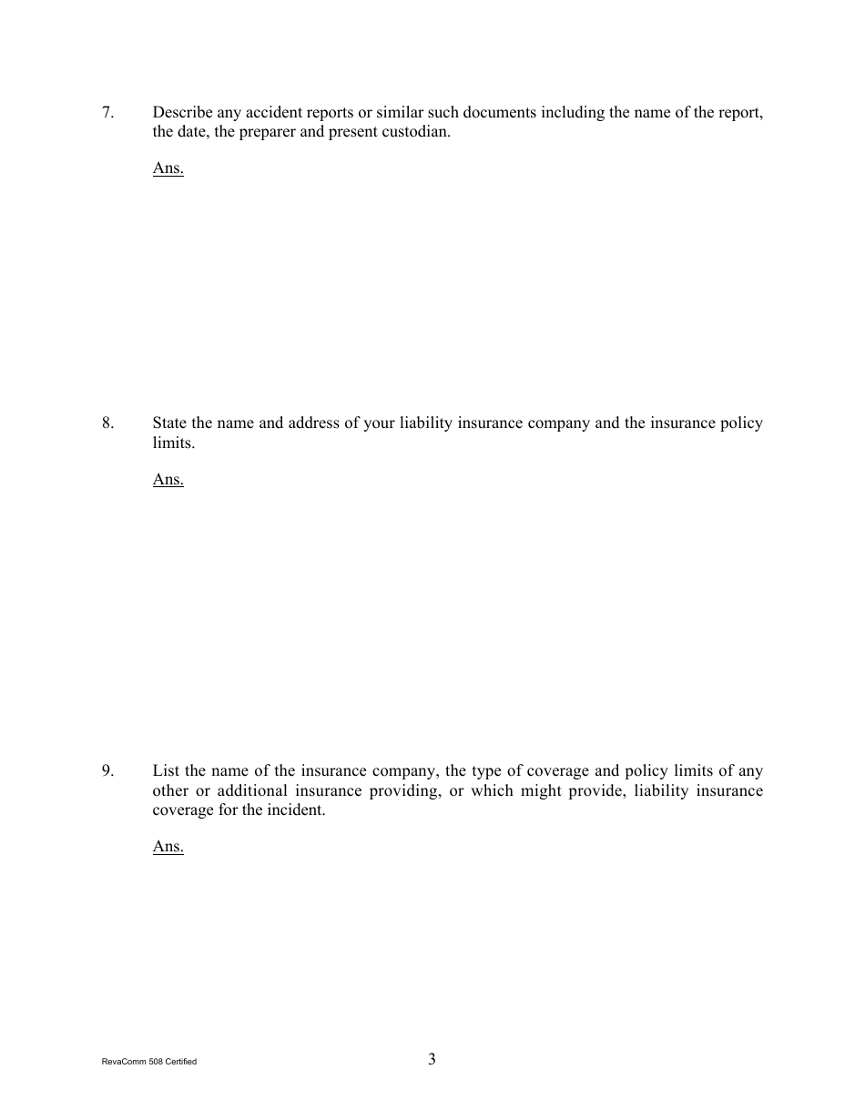 Form 1C-P-527 Interrogatories to Defendant - Hawaii, Page 3