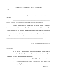 Document preview: Form 1C-P-531 First Request for Production of Documents - Hawaii