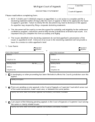 Document preview: Docketing Statement - Michigan