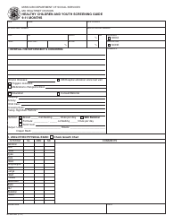 Form MO886-3992 Healthy Children and Youth Screening Guide - 9-11 Months - Missouri
