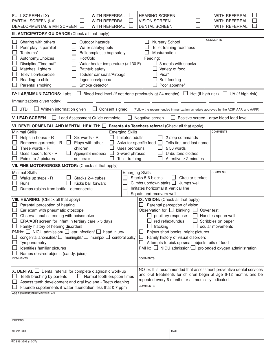 Form MO886-3996 - Fill Out, Sign Online and Download Printable PDF ...