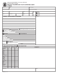 Form MO886-3997 Healthy Children and Youth Screening Guide - 3 Years - Missouri