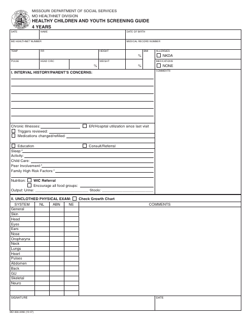 Form MO886-3998  Printable Pdf