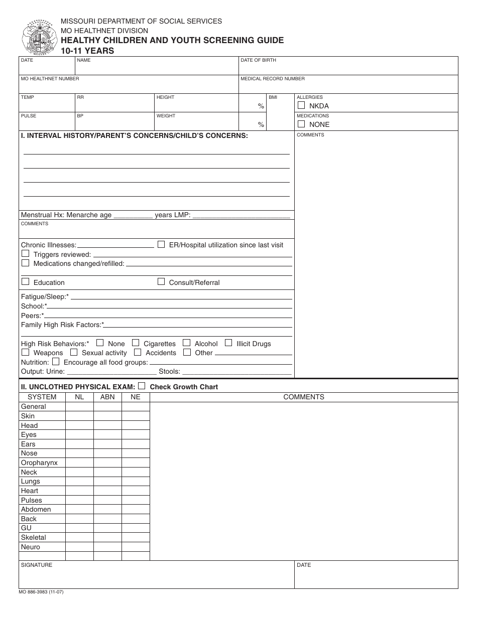 Form MO886-3983 - Fill Out, Sign Online and Download Printable PDF ...