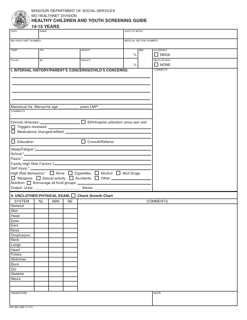 Form MO886-3985  Printable Pdf