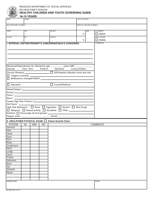 Form MO886-3987  Printable Pdf