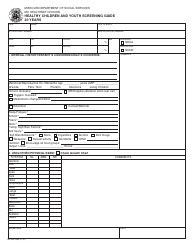Form MO886-3988 Healthy Children and Youth Screening Guide - 20 Years - Missouri