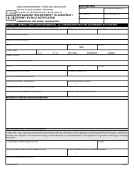 Form MO780-1888 Application for Authority to Construct, Permit by Rule Notification - Crematories and Animal Incinerators - Missouri