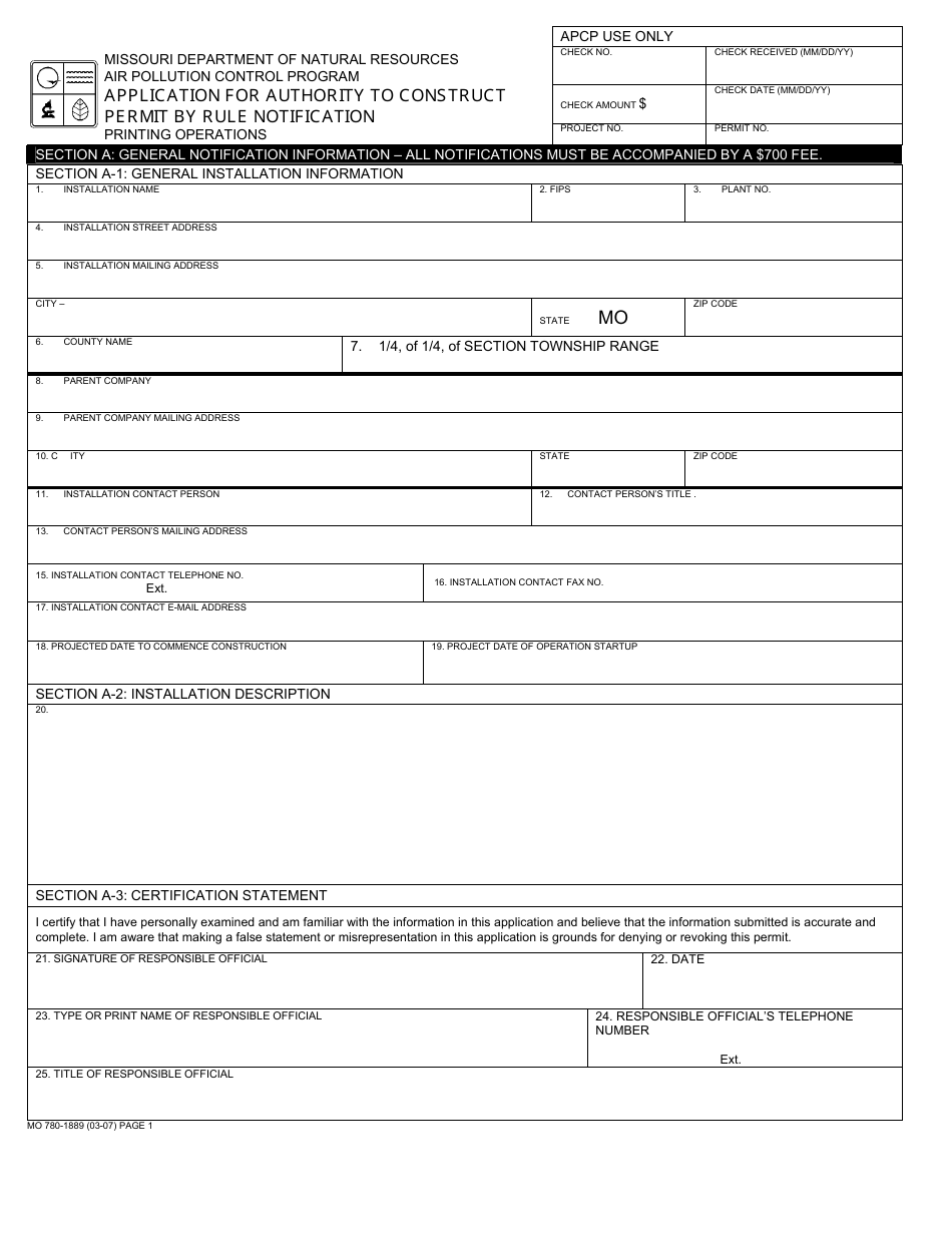 Form MO780-1889 - Fill Out, Sign Online and Download Fillable PDF ...