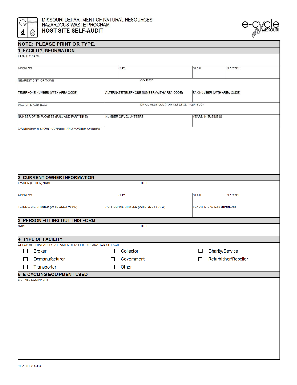 Form MO78-1980 - Fill Out, Sign Online and Download Fillable PDF ...