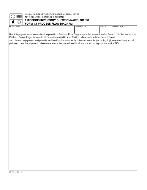 EIQ Form 1.1 (MO780-1619) Process Flow Diagram - Missouri