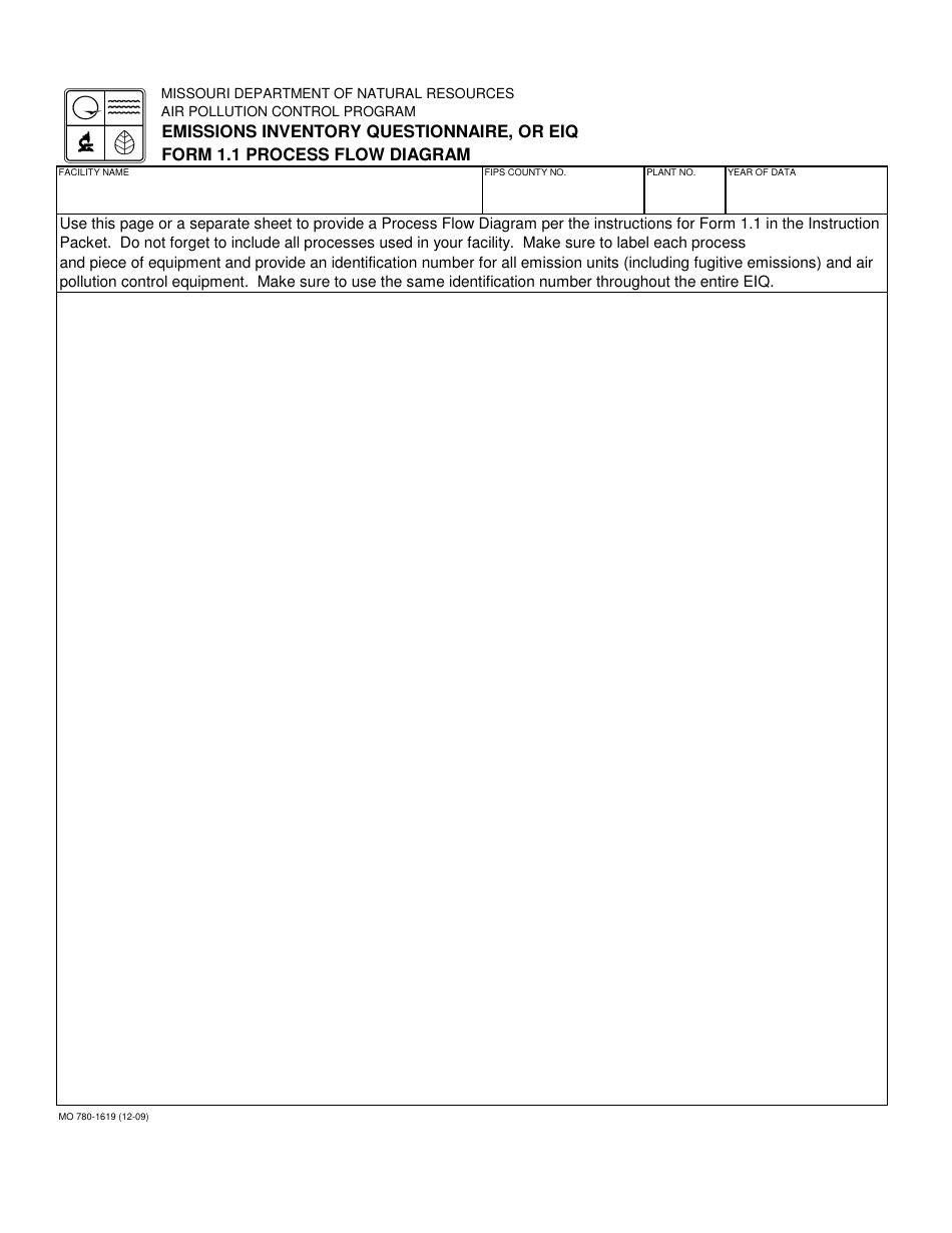 EIQ Form 1.1 (MO780-1619) Process Flow Diagram - Missouri, Page 1