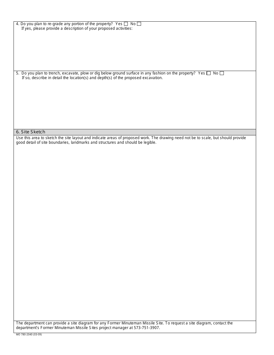 Form MO780-2040 Former Minuteman Missile Site Property Change Request - Missouri, Page 2