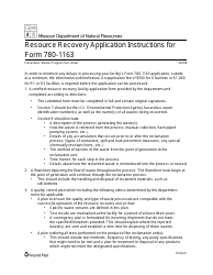 Document preview: Instructions for Form MO780-1163 Certified Resource Recovery Facility Application - Missouri