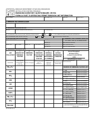 Document preview: Form MO780-2087 (EIQ Form 2.0) Part 70 Operating Permit Emission Unit Information - Missouri