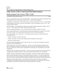 Document preview: Instructions for Form MO780-1530, EIQ Form 2.0K Charcoal Kiln Information - Missouri