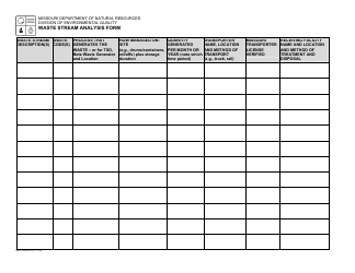 Document preview: Form MO780-2219 Waste Stream Analysis - Missouri