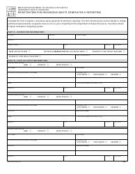 Form MO780-2531 Registration for Hazardous Waste Generator E-Reporting - Missouri