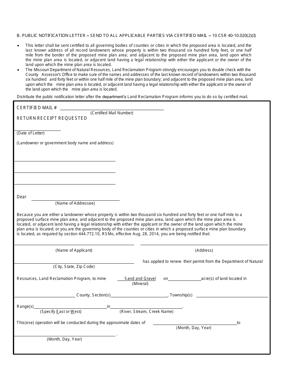Public Notice of Surface Mining Application - Permit Renewal - Missouri, Page 2