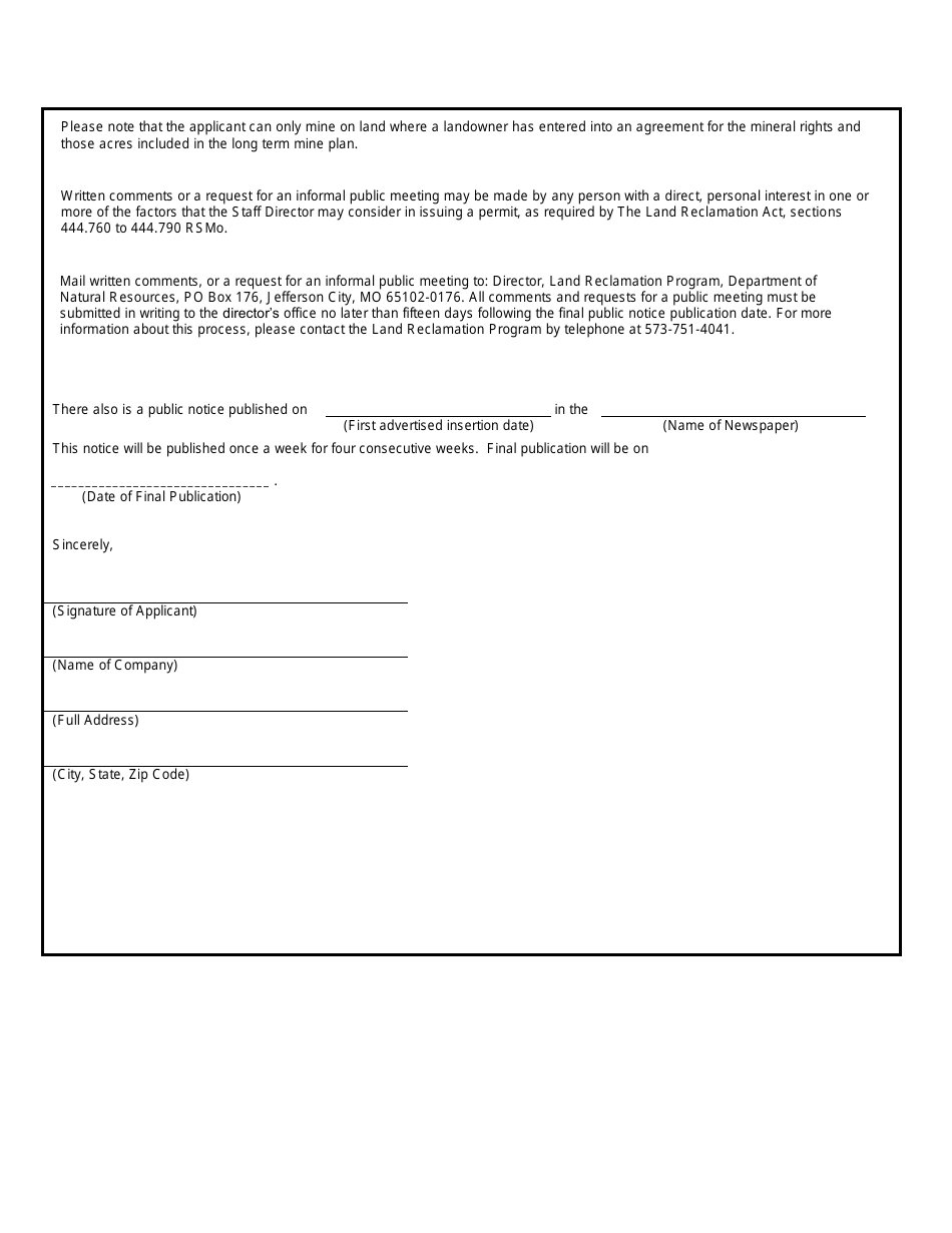 Public Notice of Surface Mining Application - Permit Renewal - Missouri, Page 3