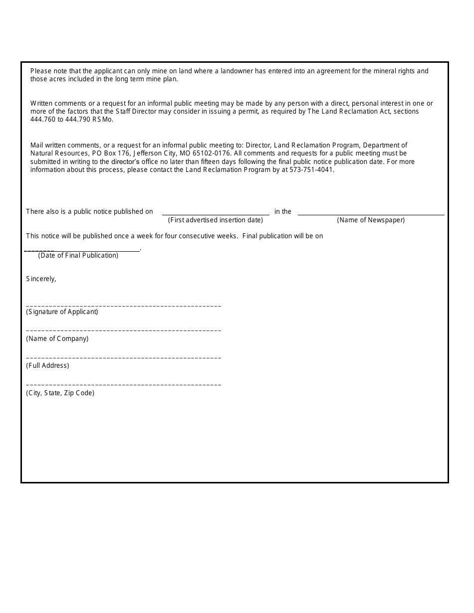 Public Notice of Surface Mining Application - Permit Expansion to Existing Site - Missouri, Page 3