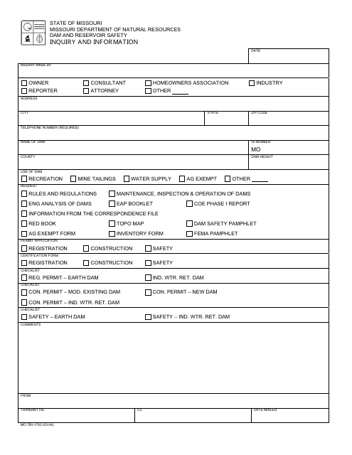 Form MO780-1762  Printable Pdf
