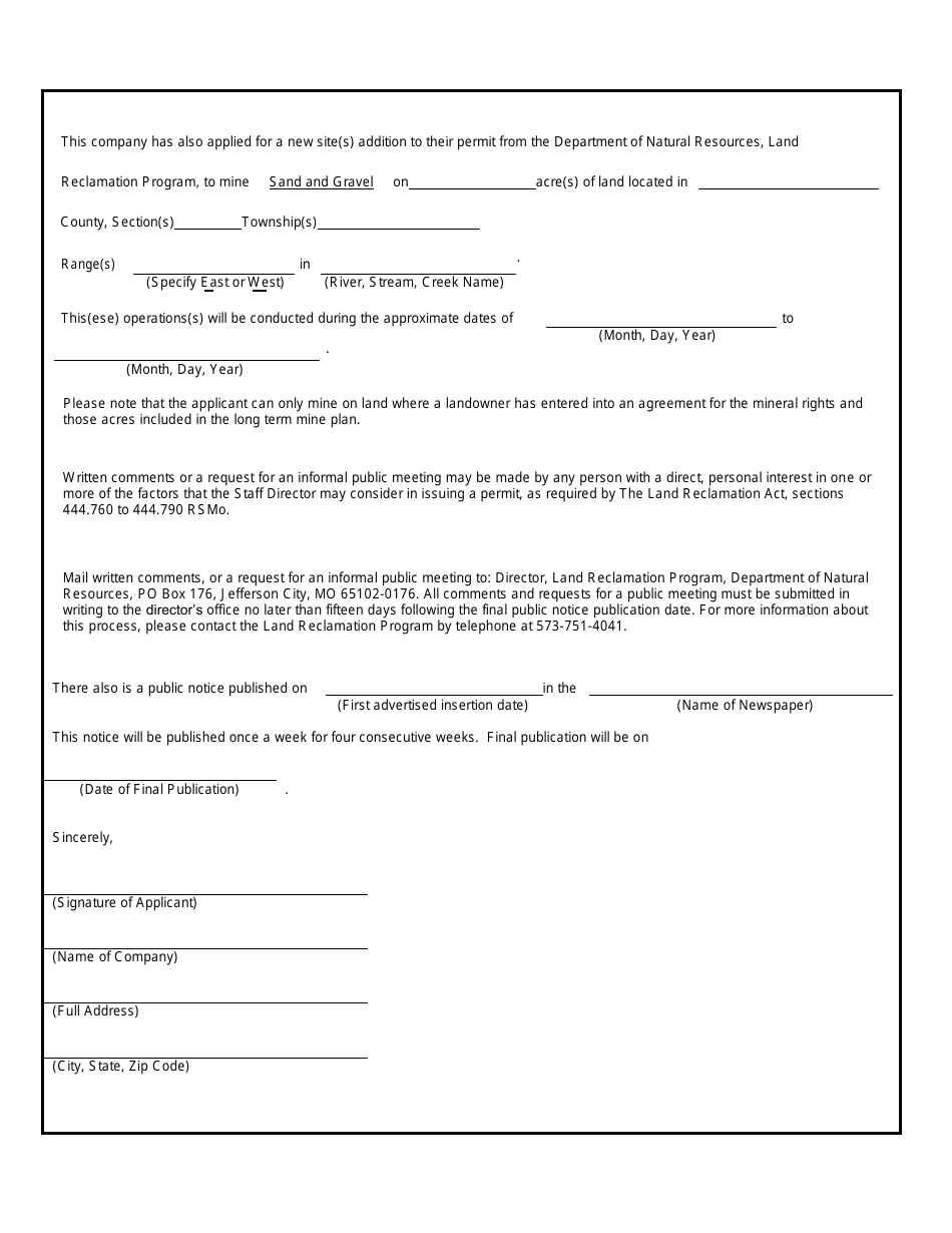 Public Notice of Surface Mining Application - Permit Transfer and Expansion - Missouri, Page 3