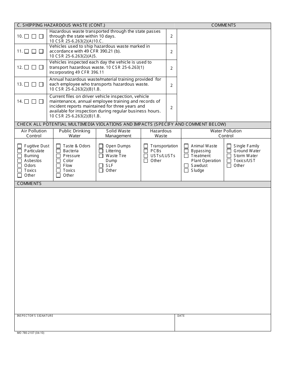 Form MO780-2107 - Fill Out, Sign Online and Download Fillable PDF ...