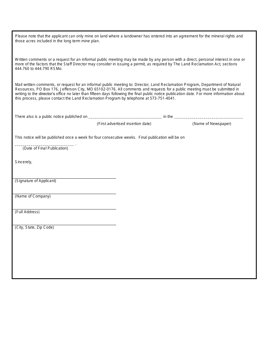Public Notice of Surface Mining Application - Adding New Site to Permit - Missouri, Page 3