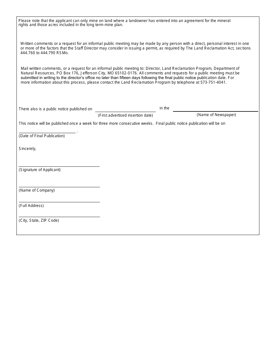 Public Notice of Surface Mining Application - Permit Expansion - Missouri, Page 3