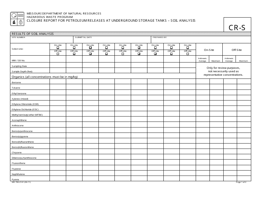 Form MO780-2141  Printable Pdf