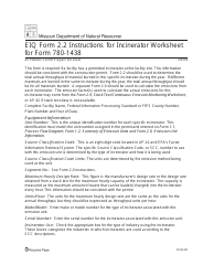 Instructions for EIQ Form 2.2, MO780-1438 Incinerator Worksheet - Missouri