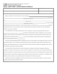 Document preview: Form MO780-0016 Surety Bond - Surface Mining of Minerals - Missouri