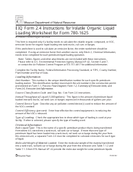 Instructions for EIQ Form 2.4, MO780-1625 Volatile Organic Liquid Loading Worksheet - Missouri