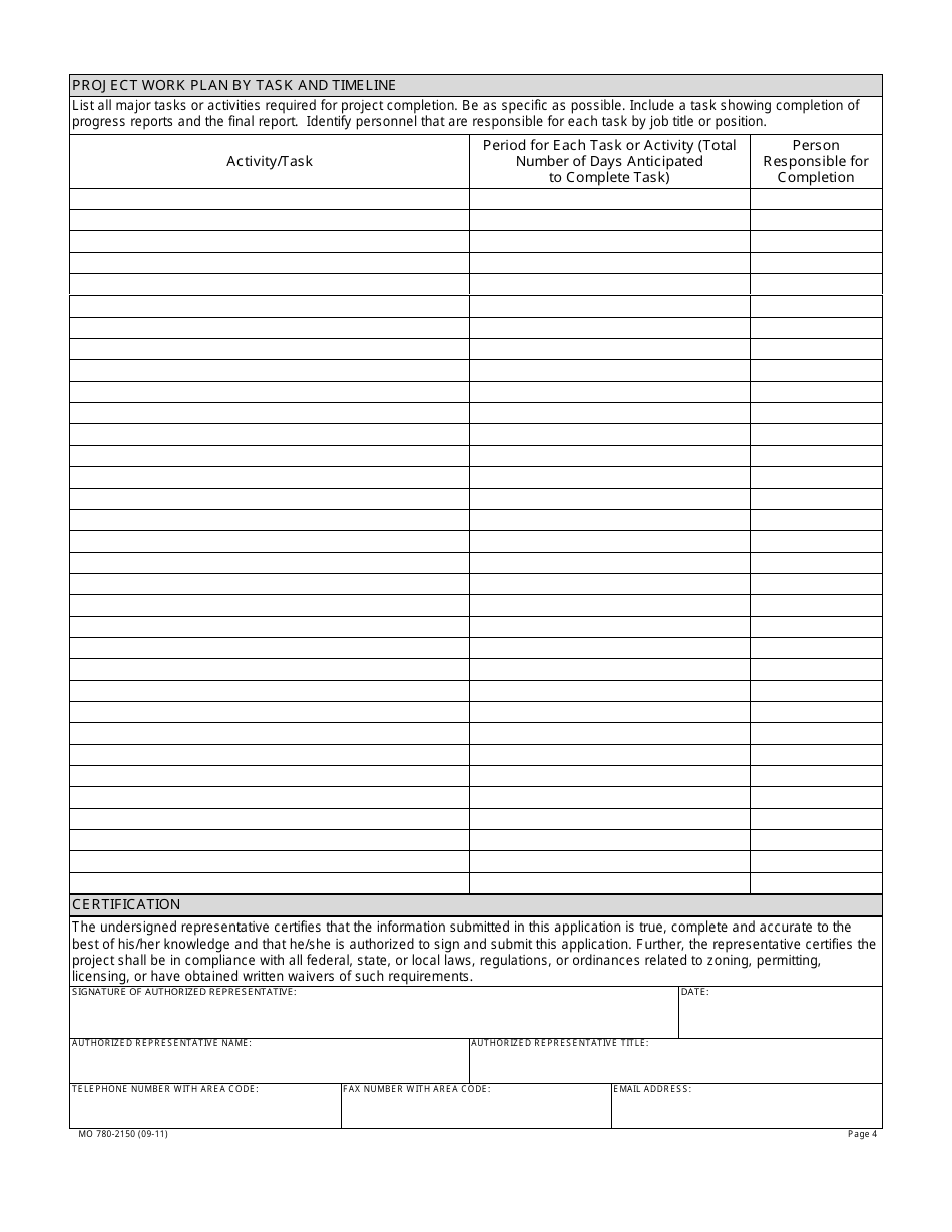 Form MO780-2150 Sheltered Workshop Recycling Grant Application - Missouri, Page 4