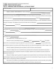 Document preview: Form MO780-1472 Personal Bond Secured by a Letter of Credit - Missouri