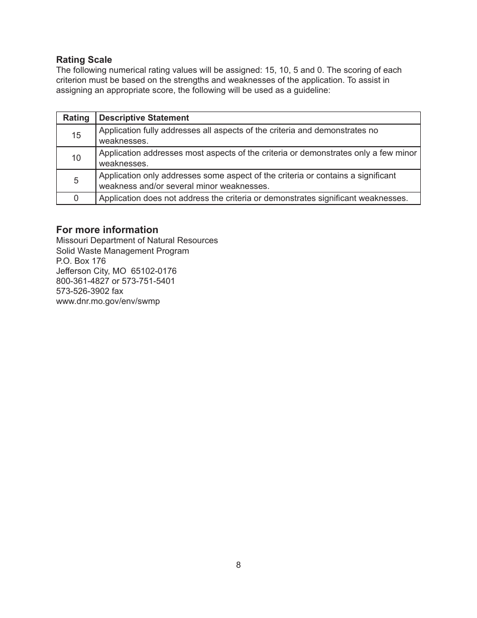 Instructions for Form MO780-2150 Sheltered Workshop Recycling Grant Application - Missouri, Page 8