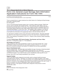 Instructions for Form MO780-1444, 2.5L General Liquid Storage Tank Information - Missouri