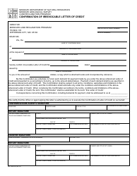 Document preview: Form MO780-0015 Confirmation of Irrevocable Letter of Credit - Missouri