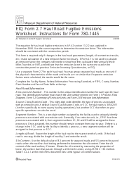 Instructions for EIQ Form 2.7, MO780-1445 Haul Road Fugitive Emissions Worksheet - Missouri