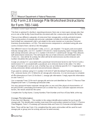 Instructions for EIQ Form 2.8, MO780-1446 Storage Pile Worksheet - Missouri