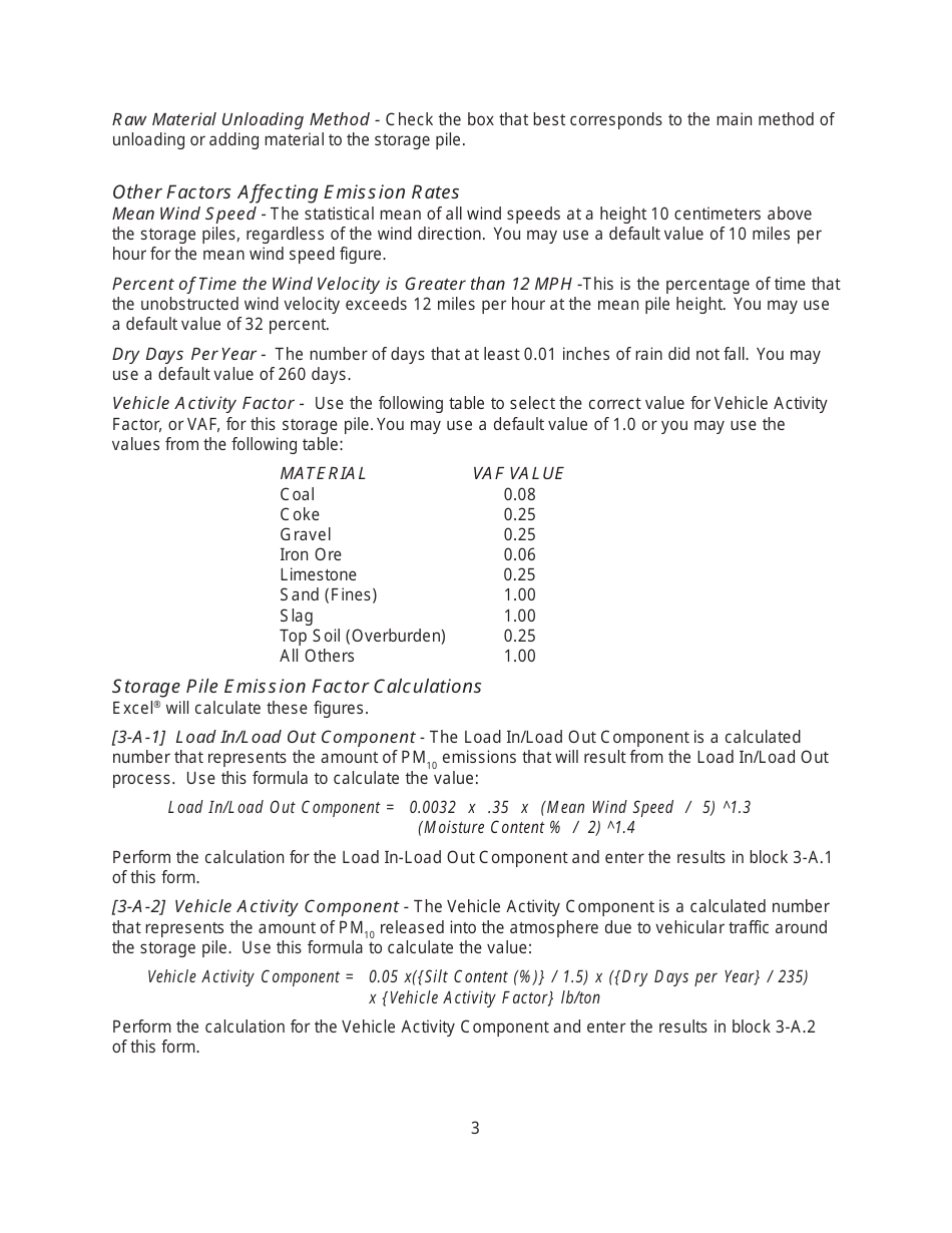 Instructions for EIQ Form 2.8, MO780-1446 Storage Pile Worksheet - Missouri, Page 3