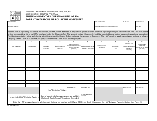 Form 2.T (MO780-1448) &quot;Hazardous Air Pollutant Worksheet&quot; - Missouri