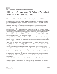 Document preview: Instructions for EIQ Form 2.T, MO780-1448 Hazardous Air Pollutant Worksheet - Missouri