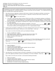 Form MO780-1250 Violation History Disclosure Statement and Summary Sheet - Missouri