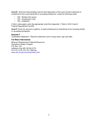 Instructions for Form MO780-1555 Transporter's Used Oil Annual Report - Missouri, Page 2
