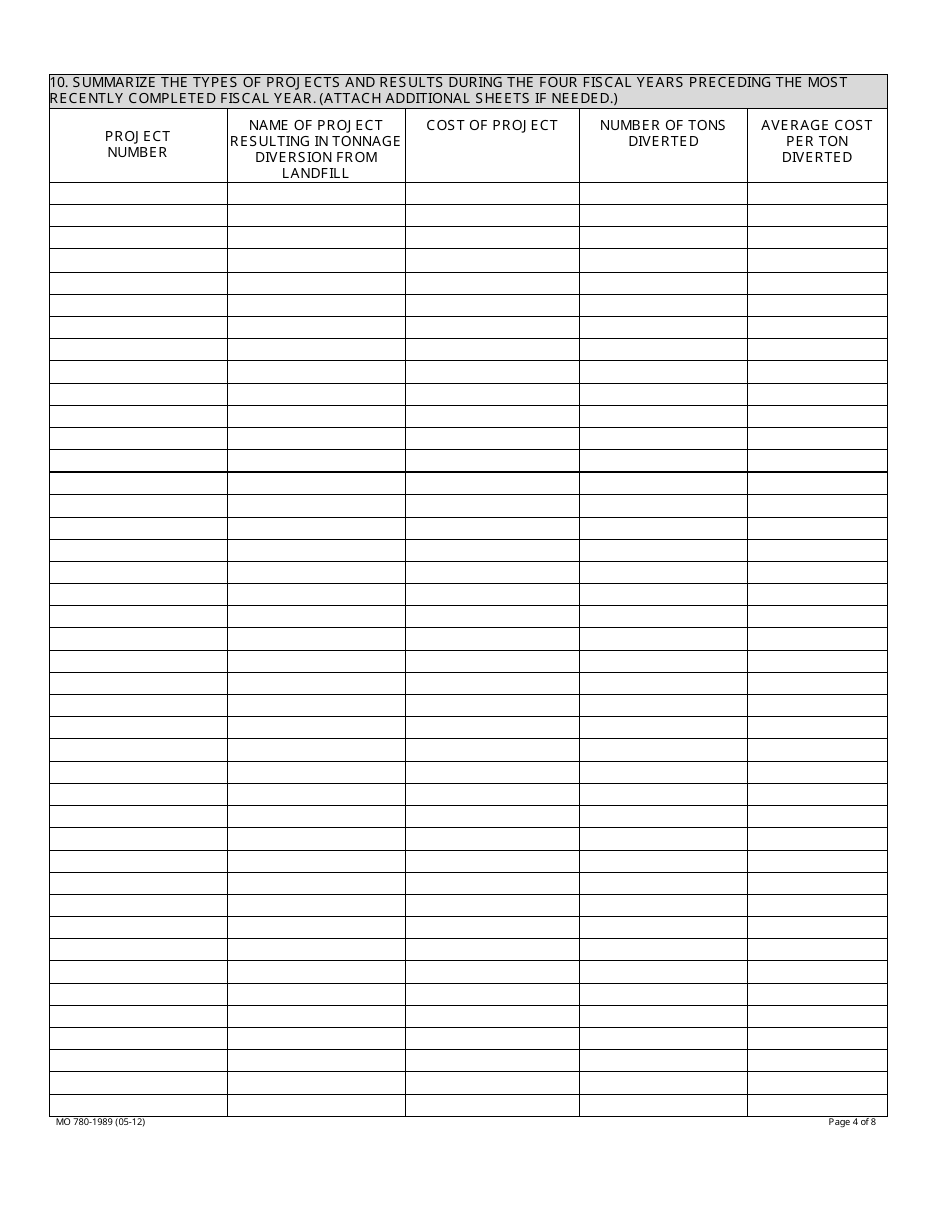Form MO780-1989 Solid Waste Management District Annual Report - Missouri, Page 4