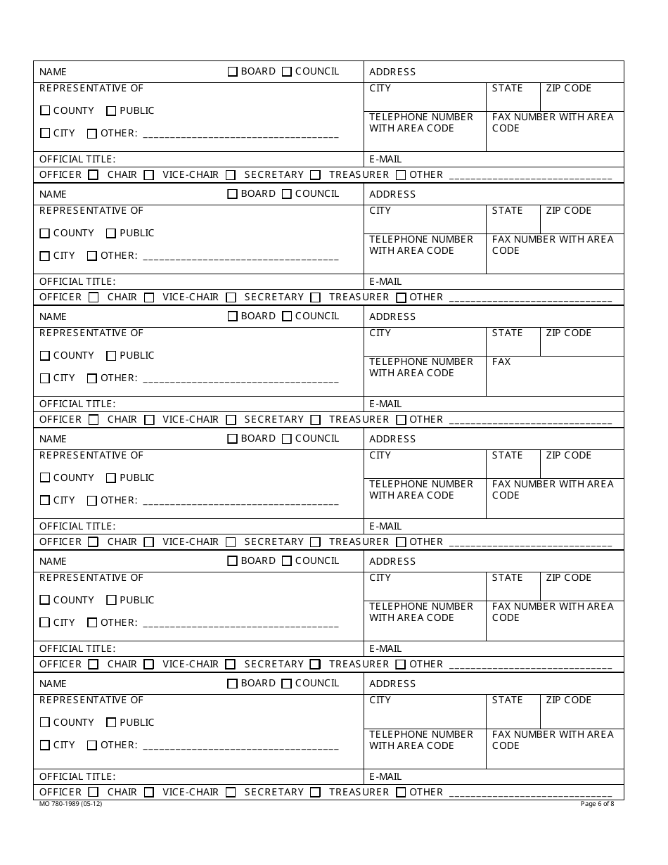 Form MO780-1989 Solid Waste Management District Annual Report - Missouri, Page 6
