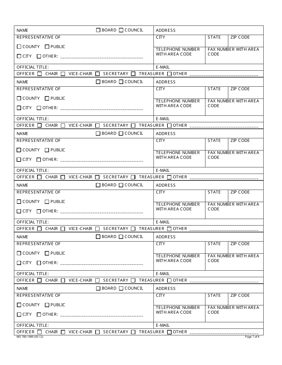 Form MO780-1989 Solid Waste Management District Annual Report - Missouri, Page 7