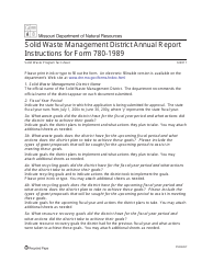 Instructions for Form MO780-1989 Solid Waste Management District Annual Report - Missouri